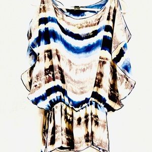 Boho Very Sheer! Angel Sleeve sexy, elastic bandwd waist Top